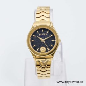 Versus Versace Women’s Quartz Gold Stainless Steel Black Dial 34mm Watch VSP564221