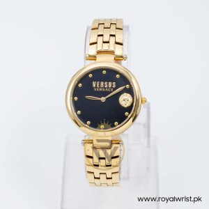 Versus Versace Women’s Quartz Gold Stainless Steel Black Dial 34mm Watch VSP870718