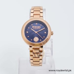 Versus Versace Women’s Quartz Rose Gold Stainless Steel Blue Dial 36mm Watch SCD130013