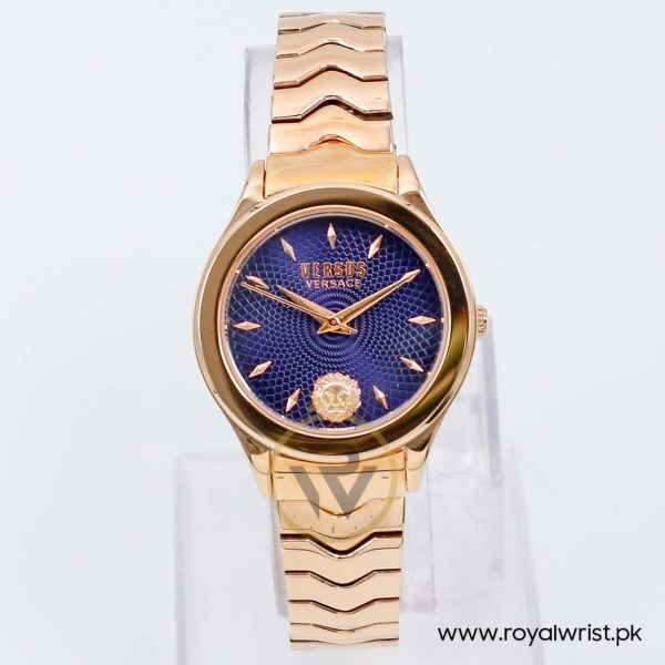 Versus Versace Women’s Quartz Rose Gold Stainless Steel Blue Dial 34mm Watch VSP561517