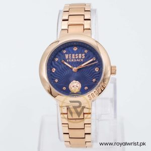 Versus Versace Women’s Quartz Rose Gold Stainless Steel Blue Dial 36mm Watch SCD130012
