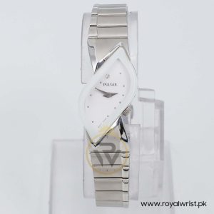 Pulsar By Seiko Women’s Quartz Silver Stainless Steel White Dial 21mm Watch 1N00X331