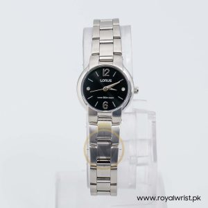 Lorus By Seiko Women’s Quartz Silver Stainless Steel Black Dial 23mm Watch RRS97MX9