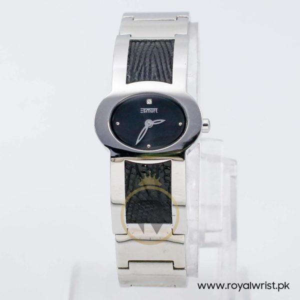Esmurt Women’s Quartz Silver Stainless Steel Black Dial 26mm Watch Sl3053