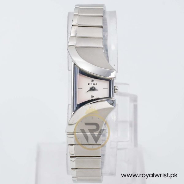 Pulsar by Seiko Women’s Quartz Silver Stainless Steel White Dial 18mm Watch PEG831X1