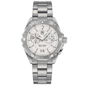 Tag Heuer Aquaracer Men’s Quartz Swiss Made Silver Stainless Steel White Dial 41mm Watch WAY111Y.BA0928