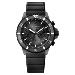 Emporio Armani Men’s Quartz Black Silicone Strap Black Dial 43mm Watch AR11515