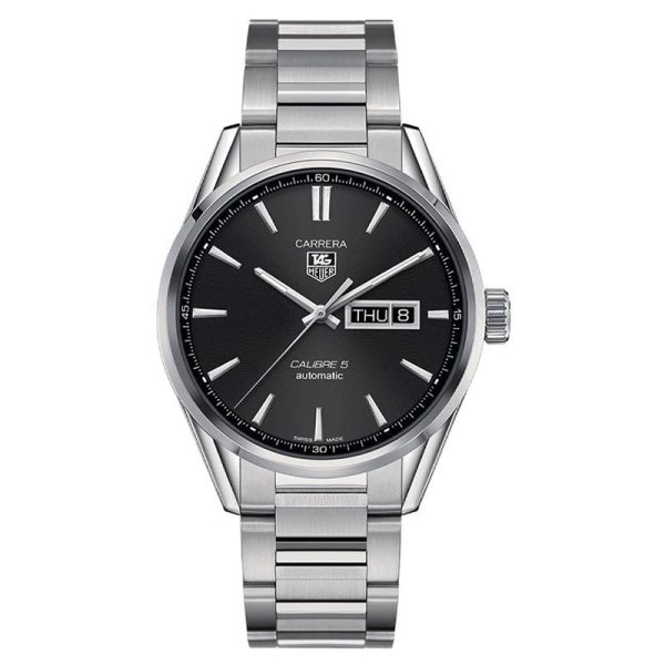 Tag Heuer Carrera Men’s Automatic Swiss Made Silver Stainless Steel Black Dial 41mm Watch WAR201A.BA0723