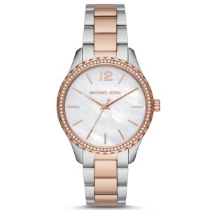 Michael Kors Women’s Quartz Two Tone Stainless Steel Mother Of Pearl Dial 38mm Watch MK6849