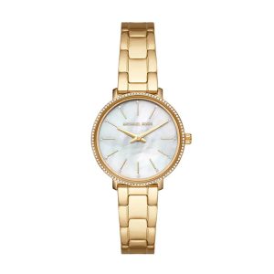 Michael Kors Women’s Quartz Gold Stainless Steel Mother Of Pearl Dial 32mm Watch MK1065