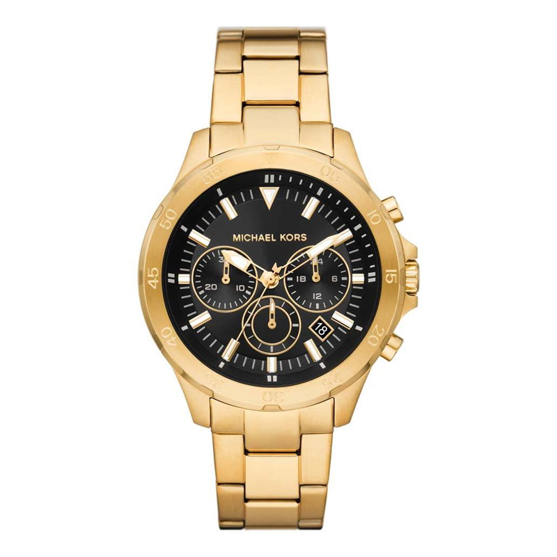 Gold and black shop michael kors watch men's