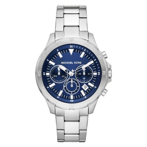 Michael Kors Men’s Quartz Silver Stainless Steel Blue Dial 43mm Watch MK9107