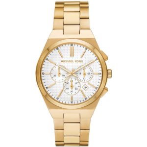 Michael Kors Men’s Quartz Gold Stainless Steel White Dial 41mm Watch MK9120