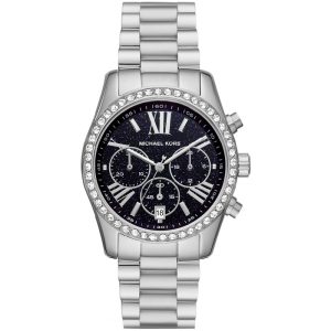Michael Kors Women’s Quartz Silver Stainless Steel Black Dial 38mm Watch MK7277