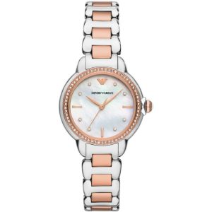 Emporio Armani Women’s Quartz Two Tone Stainless Steel Mother Of Pearl Dial 32mm Watch AR11569