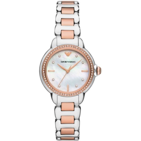 Emporio Armani Women’s Quartz Two Tone Stainless Steel Mother Of Pearl Dial 32mm Watch AR11569