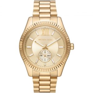 Michael Kors Men’s Quartz Gold Stainless Steel Gold Dial 45mm Watch MK8947