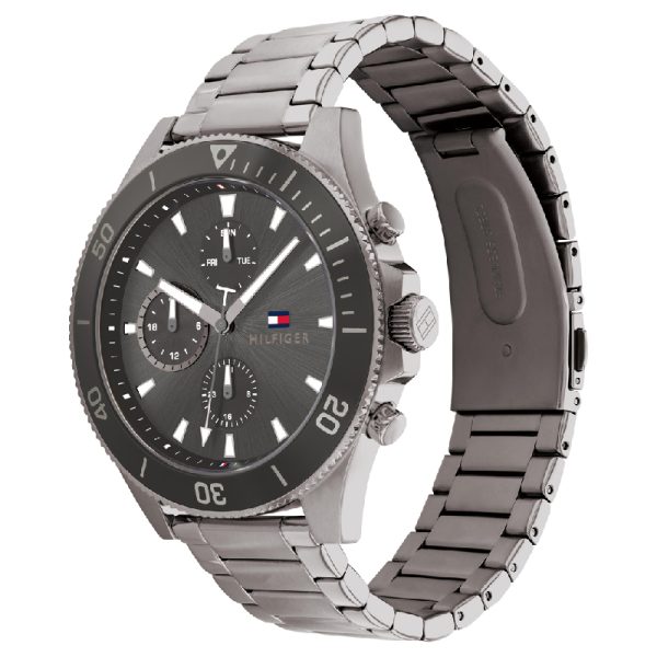 Tommy Hilfiger Men’s Quartz Grey Stainless Steel Grey Dial 46mm Watch ...