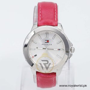 Tommy Hilfiger Women’s Quartz Pink Leather Strap Silver Dial 38mm Watch 1781430