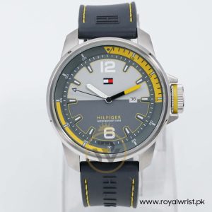 Tommy Hilfiger Men’s Quartz Grey Silicone Strap Grey Dial 46mm Watch 1790715