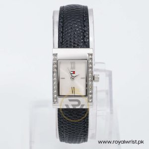 Tommy Hilfiger Women’s Quartz Black Leather Strap Silver Dial 20mm Watch F80193
