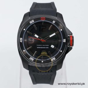 Tommy Hilfiger Men’s Quartz Black Silicone Strap Black Dial 51mm Watch 1790708