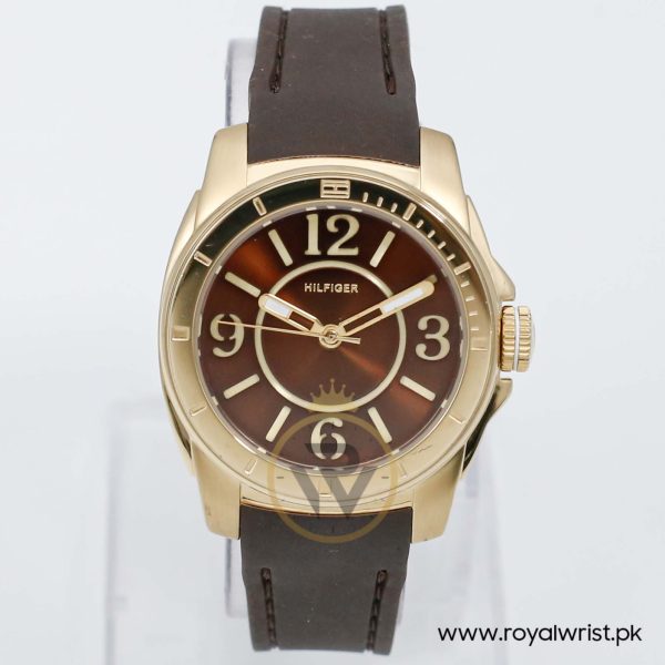 Tommy Hilfiger Women’s Quartz Dark Brown Silicone Strap Brown Dial 36mm Watch 1781140