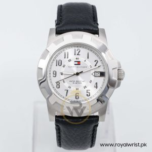 Tommy Hilfiger Men’s Quartz Black Leather Strap Silver Dial 41mm Watch F90292/1