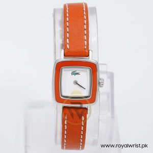 Lacoste Women’s Quartz Orange Leather Strap White Dial 21mm Watch 2000346