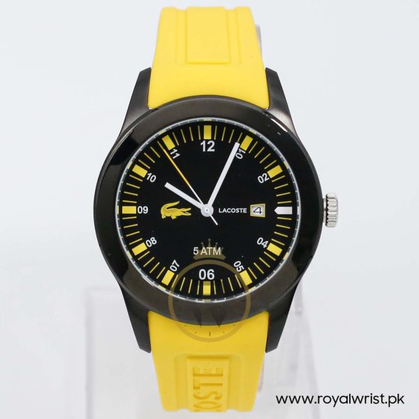 Lacoste Men’s Quartz Yellow Silicone Strap Black Dial 42mm Watch 2010673