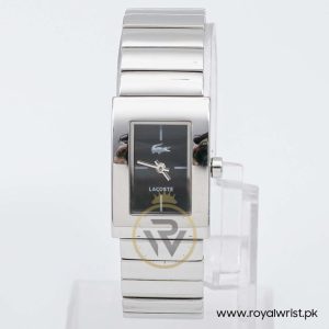 Lacoste Women’s Quartz Silver Stainless Steel Black Dial 21mm Watch 2000666