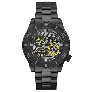 Guess Men’s Quartz Black Stainless Steel Black Dial 45mm Watch GW0488G3