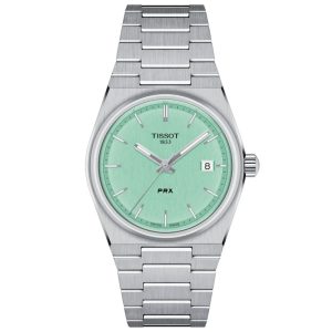 TISSOT PRX Women’s Quartz Swiss Made Silver Stainless Steel Light Green Dial 35mm Watch T137.210.11.091.00
