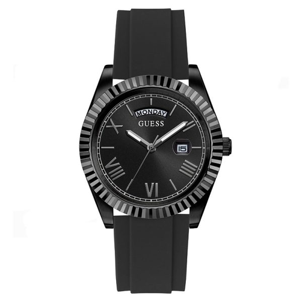 Guess Men’s Quartz Black Silicone Strap Black Dial 42mm Watch GW0335G1