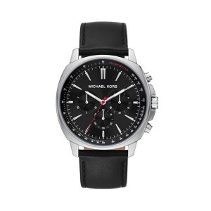 Michael Kors Men’s Quartz Black Leather Strap Black Dial 44mm Watch MK8997