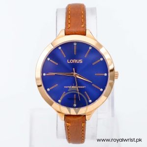 Lorus by Seiko Women’s Quartz Brown Leather Strap Blue Dial 38mm Watch RG202LX9