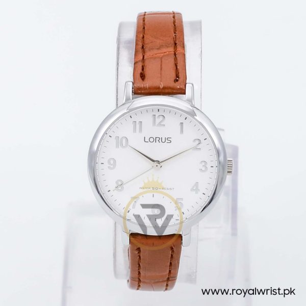 Lorus by Seiko Women’s Quartz Brown Leather Strap Silver Dial 32mm Watch RG237MX7