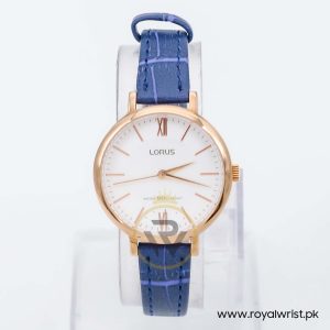 Lorus by Seiko Women’s Quartz Blue Leather Strap White Dial 32mm Watch RG264LX9