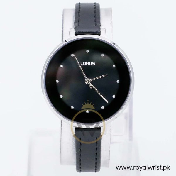 Lorus by Seiko Women’s Quartz Black Leather Strap Black Dial 36mm Watch RG225MX9