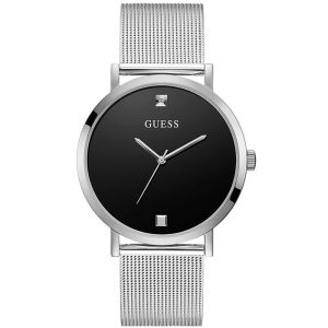 Guess Men’s Quartz Silver Stainless Steel Black Dial 44mm Watch GW0248G1