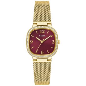 Guess Women’s Quartz Gold Stainless Steel Red Dial 32mm Watch GW0354L4