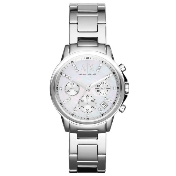 Armani Exchange Women’s Quartz Silver Stainless Steel Mother Of Pearl Dial 36mm Watch AX4324