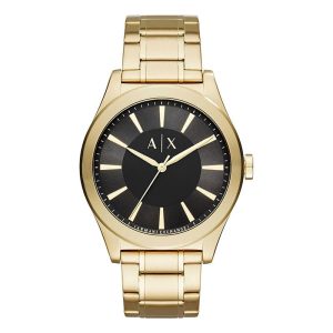 Armani Exchange Men’s Quartz Gold Stainless Steel Black Dial 44mm Watch AX2328