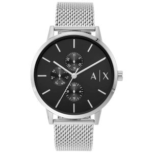 Armani Exchange Men’s Quartz Silver Stainless Steel Black Dial 42mm Watch AX2714