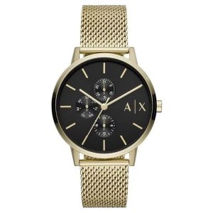 Armani Exchange Men’s Quartz Gold Stainless Steel Black Dial 42mm Watch AX2715