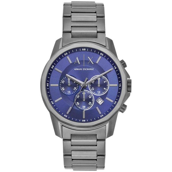 Armani Exchange Men’s Quartz Grey Stainless Steel Blue Dial 44mm Watch AX1731