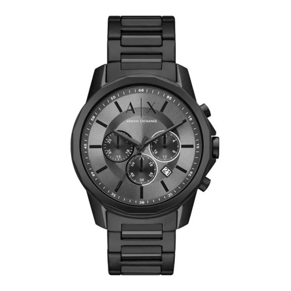 Armani Exchange Men’s Quartz Black Stainless Steel Grey Dial 44mm Watch AX7140