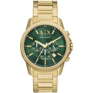 Armani Exchange Men’s Quartz Gold Stainless Steel Green Dial 44mm Watch AX1746