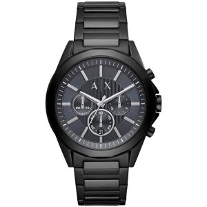 Armani Exchange Men’s Quartz Black Stainless Steel Blue Dial 44mm Watch AX2639