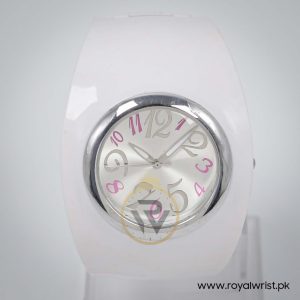 Elle Women’s Quartz White Plastic Bangle Silver Dial 46mm Watch LE50004G01